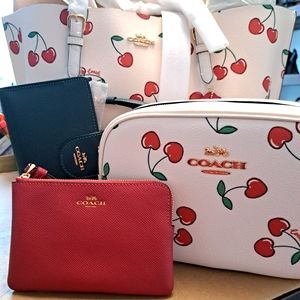 Coach cherry tote bag